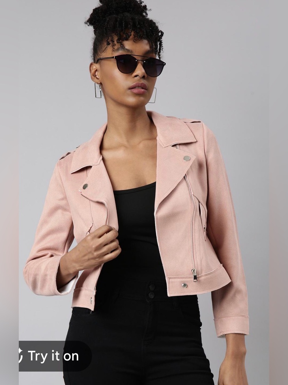 Y2K Urban Outfitters Blush Pink Cropped Moto Jacket